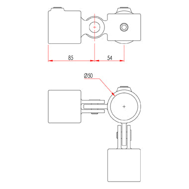 Key Clamp: Doughty 90 degree Corner Swivel Combination. Supplied by MTN Shop EU