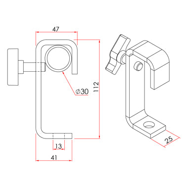 Hook Clamp (Steel) fits ⌀30mm Tube- MTN Shop EU - imagen 2