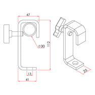 Hook Clamp (Steel) fits ⌀30mm Tube- MTN Shop EU - imagen 2