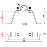 Doughty Pipe to Wall Brackets(Steel) fit ⌀48mm Bar and are offered by MTN Shop EU - imagen 3