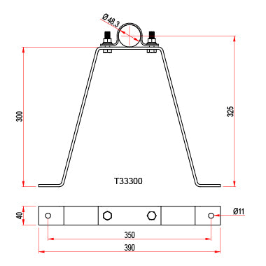 Doughty Pipe to Wall Brackets(Steel) fit ⌀48mm Bar and are offered by MTN Shop EU - imagen 4