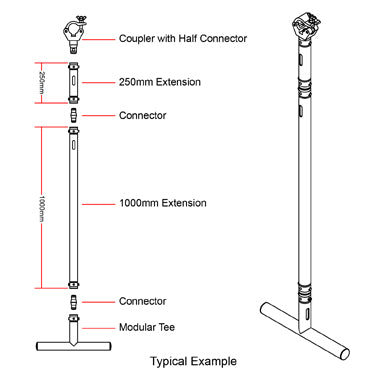 How to use Doughty Modular Drop Arm Adjustable Extension(1-1.7m & 2-3.7m)?