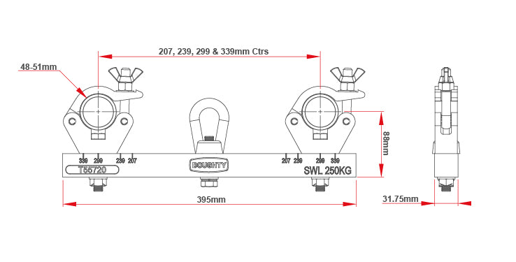 Adaptateur de ferme suspendue solide Doughty (aluminium). Fourni par MTN Shop EU - imagen 4