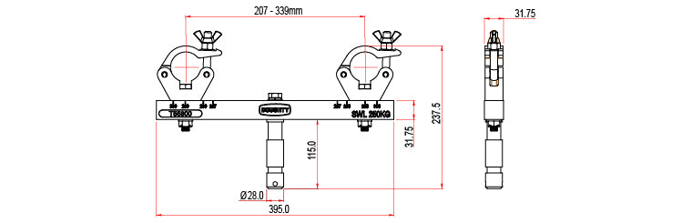 Doughty Solid Fixed Truss Adapter w/a 28mm Dia Spigot- MTN Shop EU - imagen 4