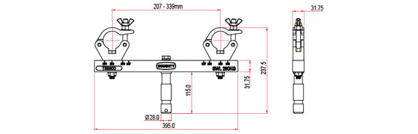 Doughty Solid Fixed Truss Adapter w/a 28mmDia Spigot- MTN Shop EU