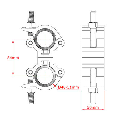 Doughty Light Parallel Coupler- Fits ⌀48mm-51mm Tube- MTN Shop EU