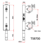 Fixed Ladder Truss Adaptor - ⌀28mm Spigot - Doughty  - imagen 3