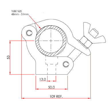 Pince d'entrée latérale standard Doughty (aluminium) – Idéale là où la hauteur est limitée et où une pince qui englobe entièrement le tube est requise. Convient aux tubes ⌀48-51 mm. Charge maximale : 750 kg. – Maintenant disponible sur MTN Shop EU. - imagen 3