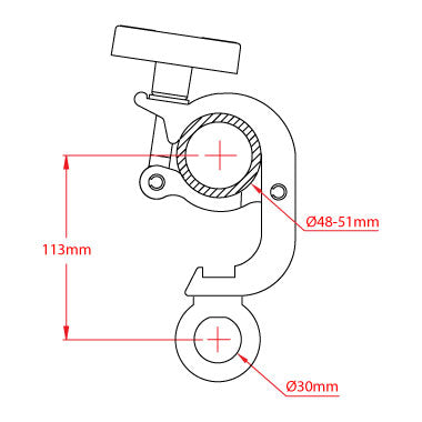 Eye Clamp: 48-51mm Trigger Hanging Clamp Specification