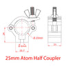 Doughty 25mm Atom Clamp Swivel Coupler Specification