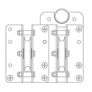 Doughty Stage Curtain Track System (Sixtrack) - Twin Head Pulley– Diverts the hauling line from horizontal to vertical to enable a drive unit or weighted pulley to be used. This head pulleys can be mounted left or right. – Now available at MTN Shop EU.