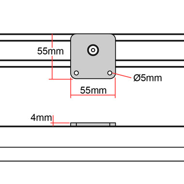 Doughty Rail Hoekplafondbeugel 55 mm x 55 mm (staal) - MTN Shop EU - imagen 4