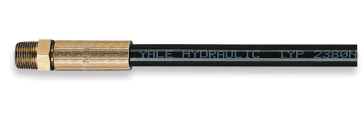 Yale hydraulslangar – Yale hydraulslangar Hållbara men mycket flexibla termoplastiska hydraulslangar garanterar en mycket lång livslängd. Den 4-lagers uppbyggnaden inkluderar 2 lager av höghållfast stålväv och robust passform. – Nu tillgänglig på MTN Shop EU. - imagen 2